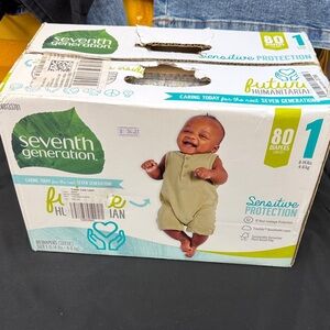Seventh Generation Sensitive Protection Diapers size one 8-14 pounds 80 pack